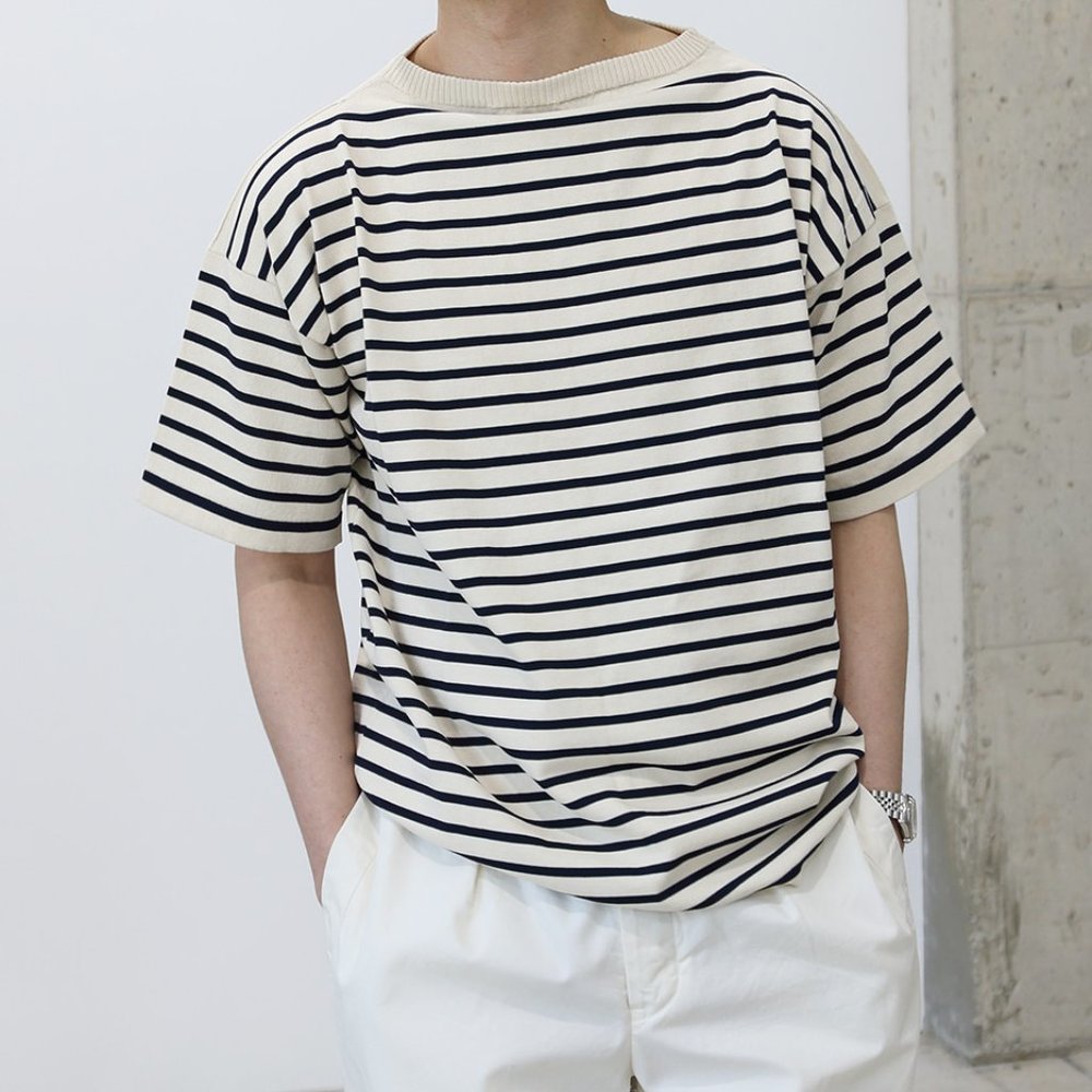 Andersen-Andersen Boatsman Shirt – Raw Cotton/Royal Blue Stripe | Size Small - Picture 4 of 5